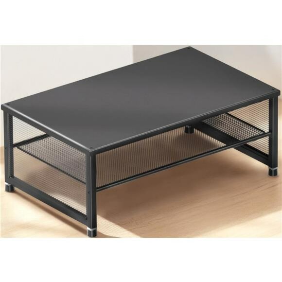 Monitor stand riser desk organizer laptop printer stand office accessories black - Picture 1 of 8